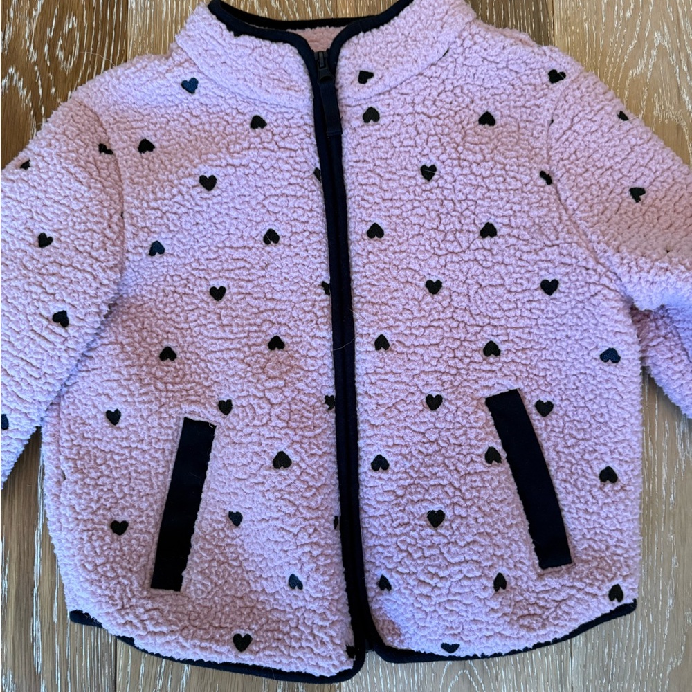 Cat and jack pink and black heart coat - Picture 2 of 6